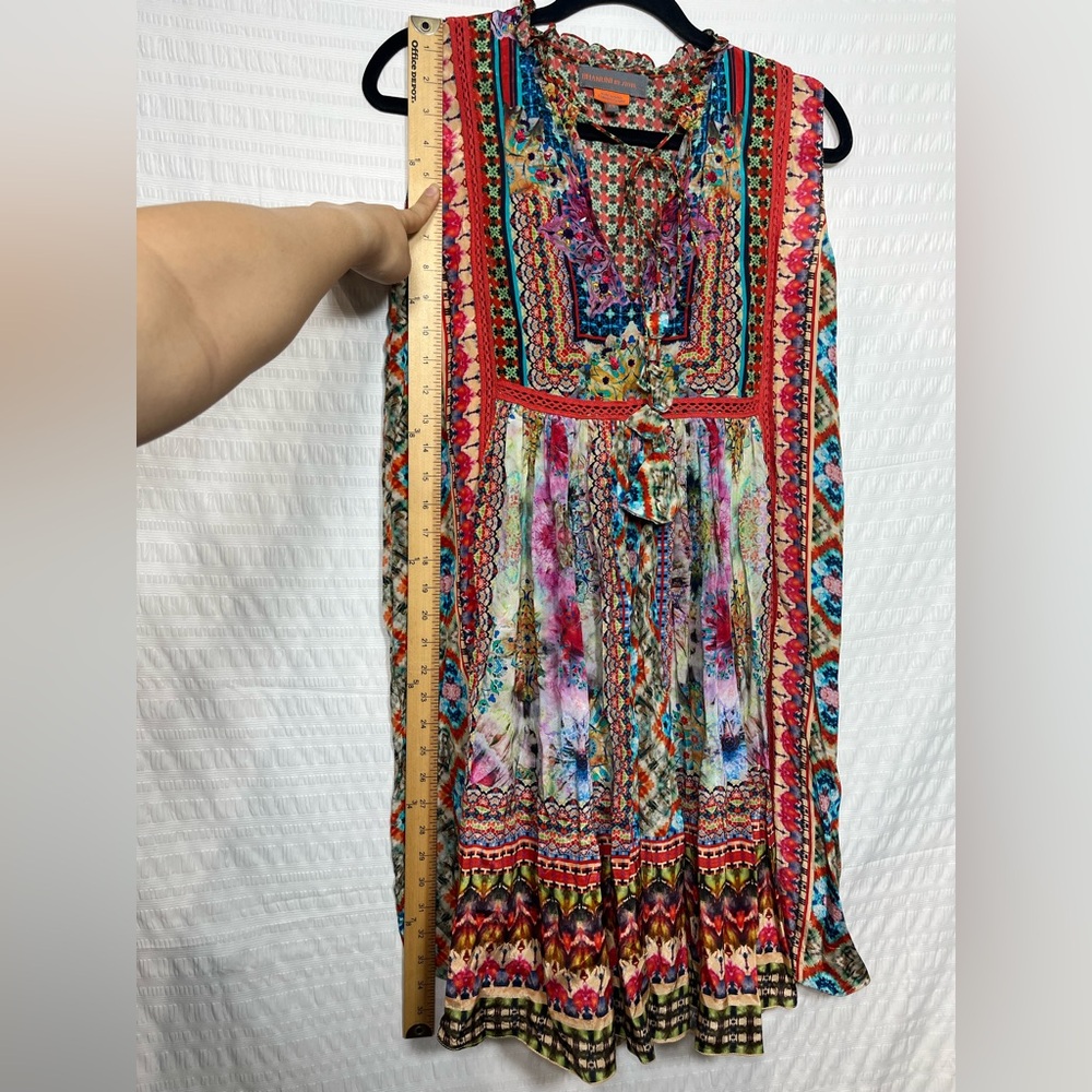 Bhanuni By Jyoti Anthropology Bohemian Multicolor Sleeveless Mini Dress Size XS - Picture 6 of 8